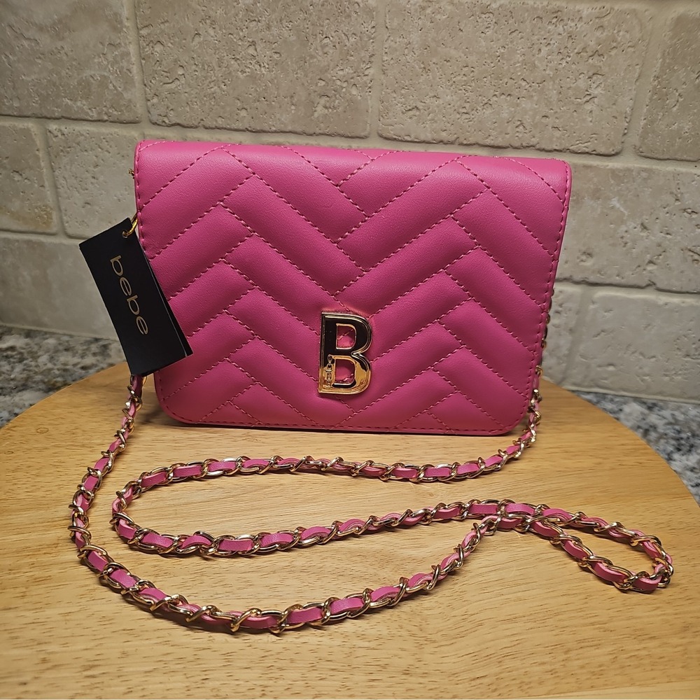 NWT Bebe Barbie Pink Sophia Quilted Crossbody bag $69 Retail